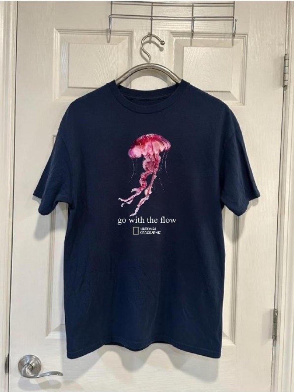 National Geographic Jellyfish Graphic T-Shirt Navy Blue Unisex